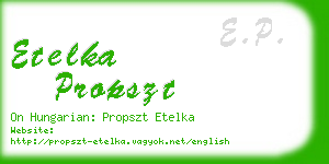 etelka propszt business card